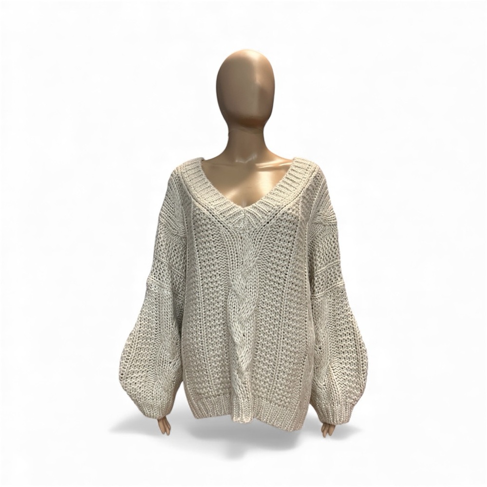 POL Bubble Sleeve Oversized Knit Sweater Size Small